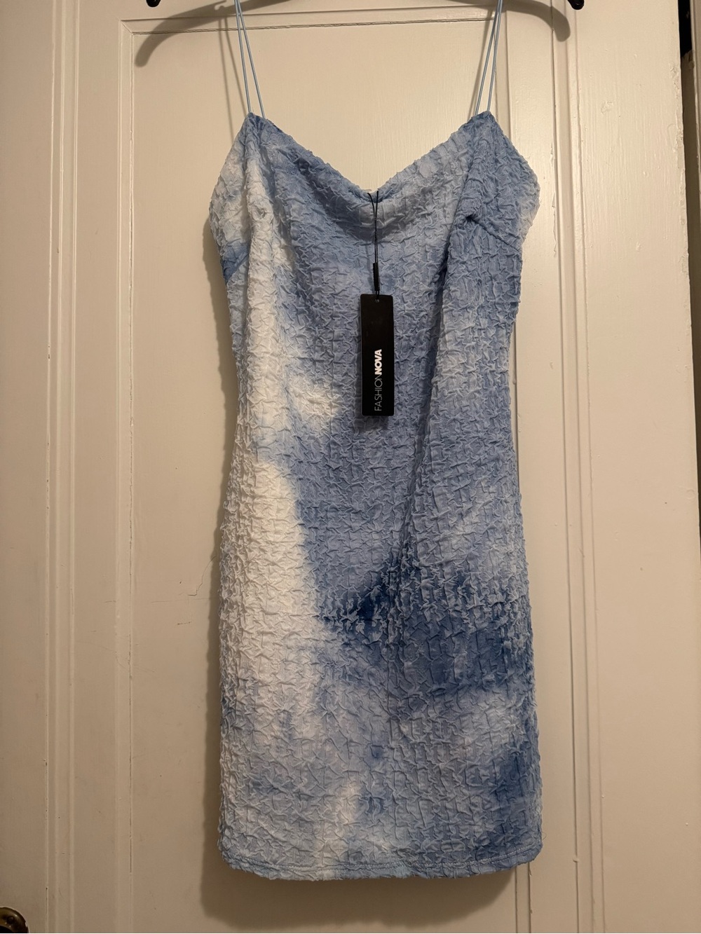 NWT Fashion Nova Talia Textured Blue Mini Dress 1X